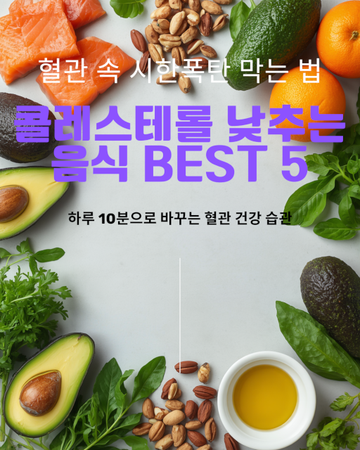 혈관을 청소하는 콜레스테롤 낮추는 추천 음식 BEST 5