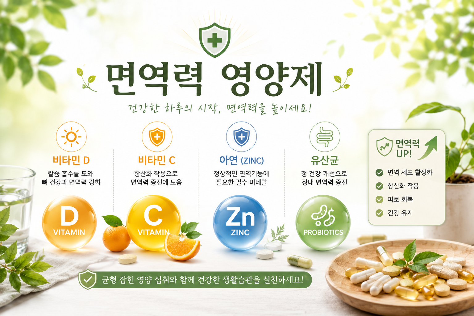 면역력 영양제 제대로 고르는 법|비타민D·C·아연·유산균 가이드