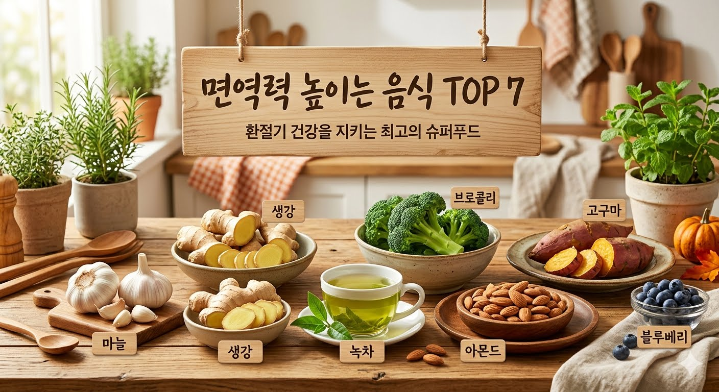 면역력 높이는 음식 TOP 7: 환절기 건강을 지키는 최고의 슈퍼푸드