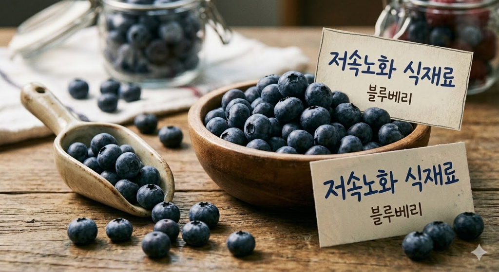 저속노화 식재료 블루베리, 항산화 노화 방지 효능