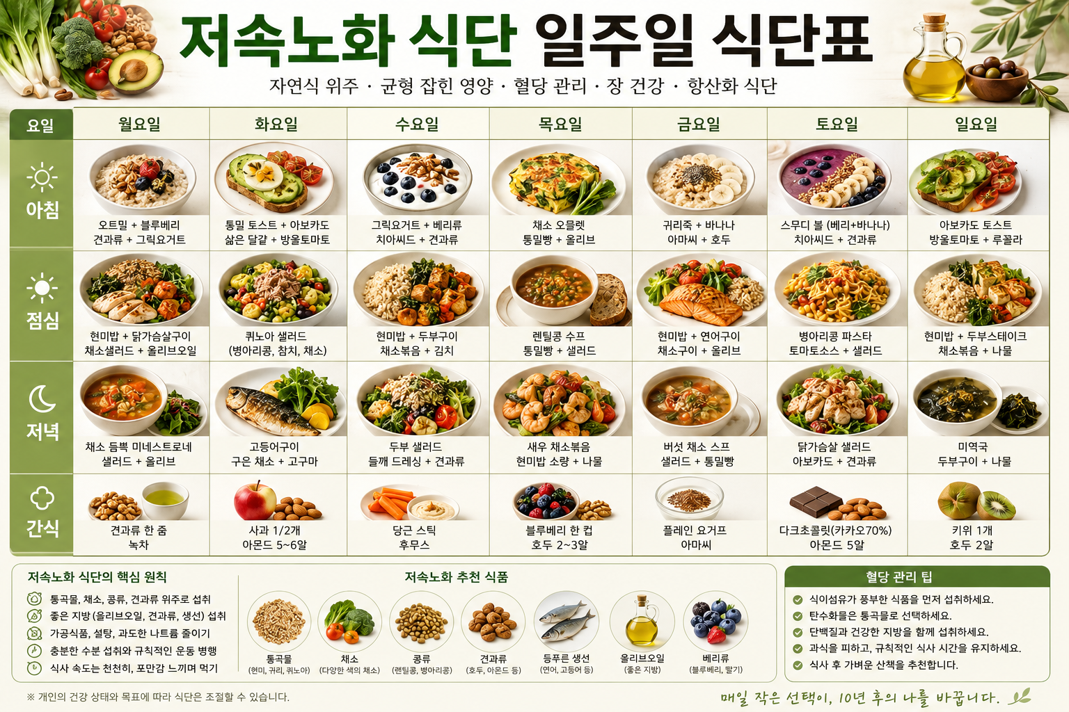 Slow Aging Diet Meal Plan|A Complete 7-Day Menu You Can Simply Follow