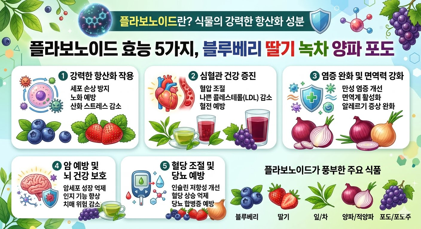 플라보노이드 효능 5가지와 꼭 먹어야 하는 이유|음식·섭취법 완전 가이드