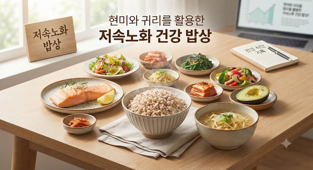 현미와 귀리를 활용한 저속노화 건강 밥상
