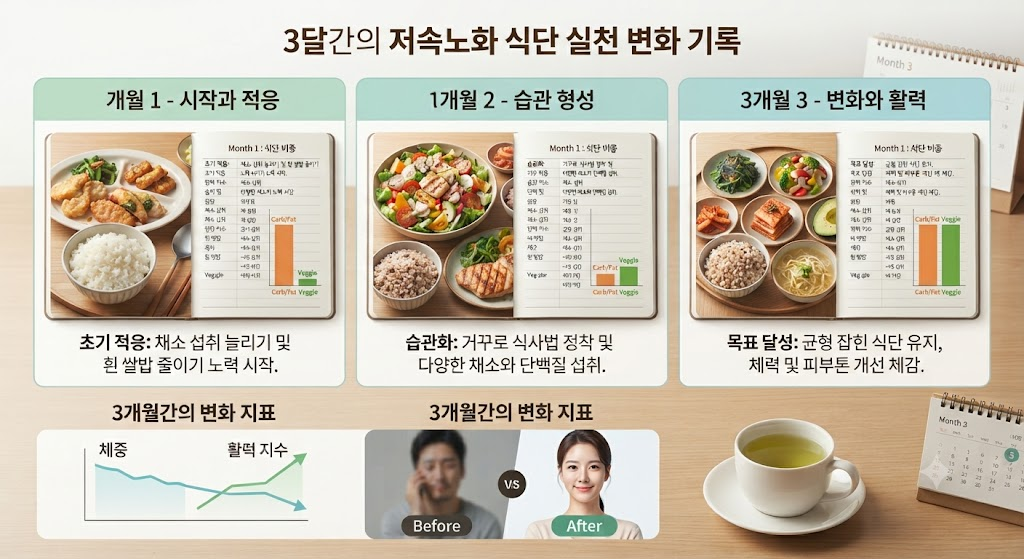 3달간의 저속노화 식단 실천 변화 기록