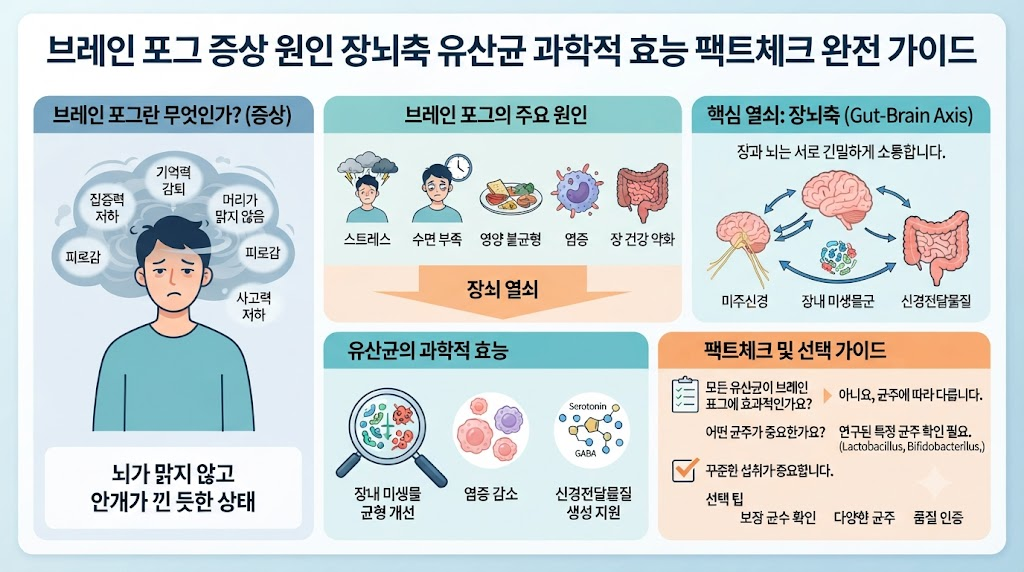 머리가 안개 낀 듯 멍한 브레인 포그|장뇌축 유산균의 과학적 효능 팩트체크