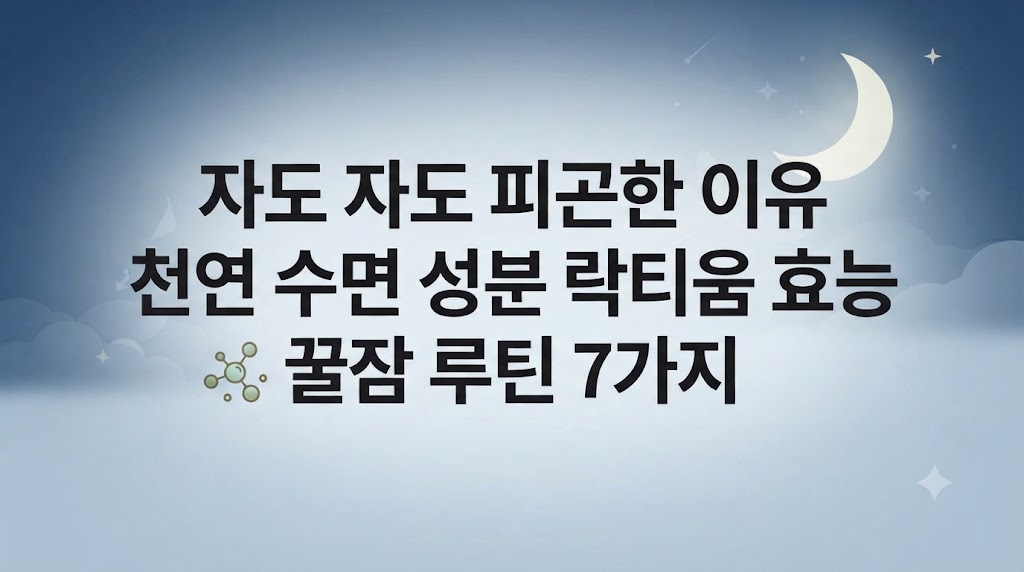 자도 자도 피곤한 이유 천연 수면 성분 락티움 효능 꿀잠 루틴 7가지