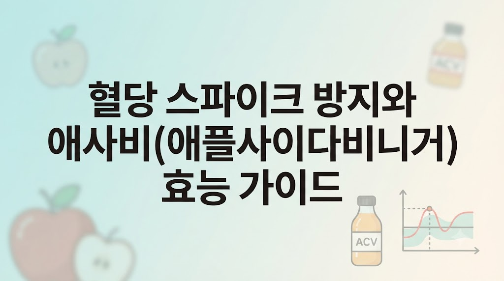 살 안 빠지는 진짜 이유 ‘혈당 스파이크’! 애사비(애플사이다비니거) 효능과 마시는 법