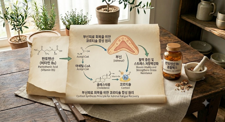 부신피로 영양제 판토텐산 비타민B5, 코르티솔 합성 원리