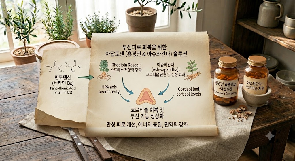 부신피로 아답토젠 홍경천 아슈와간다, 코르티솔 회복 영양제