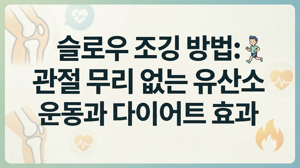 숨 가쁘게 뛰지 마세요! 관절 무리 없이 살 빠지는 ‘슬로우 조깅’ 효과와 방법