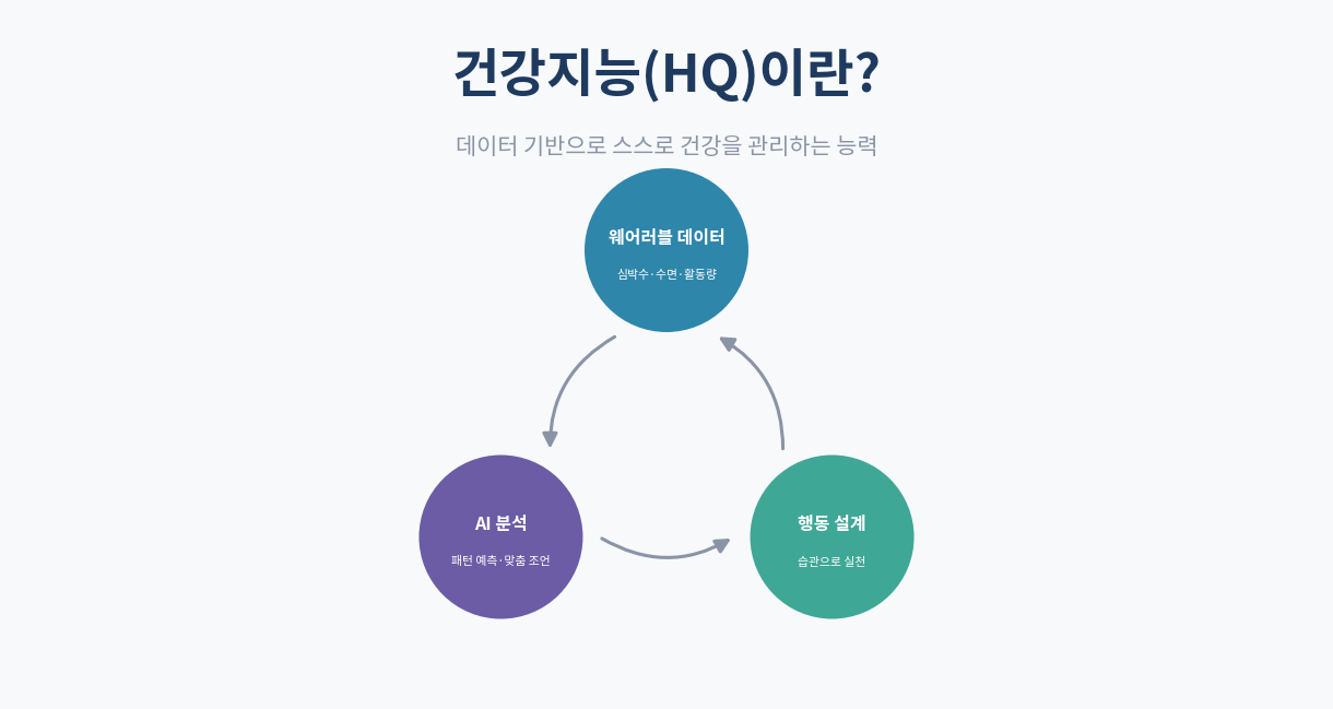 건강지능 HQ 개념 인포그래픽 웨어러블 데이터