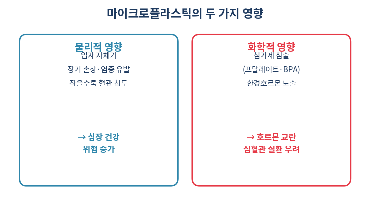 마이크로플라스틱 물리적 화학적 영향 비교