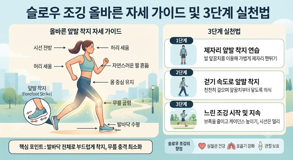 슬로우 조깅 올바른 자세 가이드 및 3단계 실천법