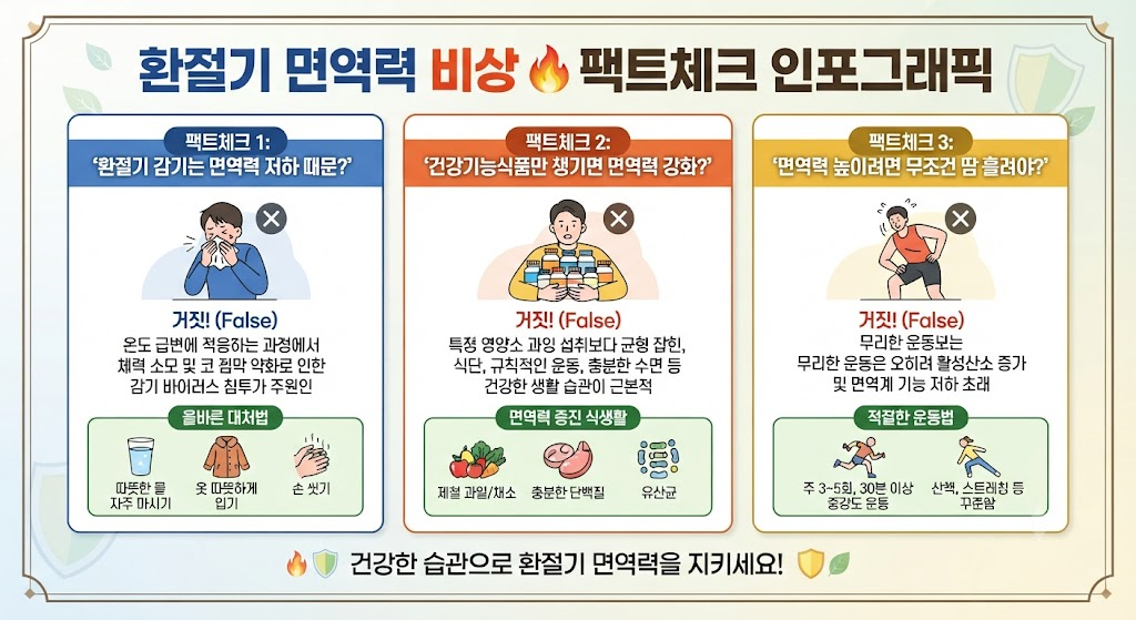 환절기 면역력 비상 팩트체크 인포그래픽