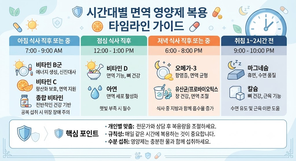 시간대별 면역 영양제 복용 타임라인 가이드