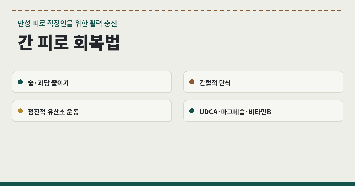 간 피로 회복법｜만성 피로 직장인을 위한 활력 충전 가이드