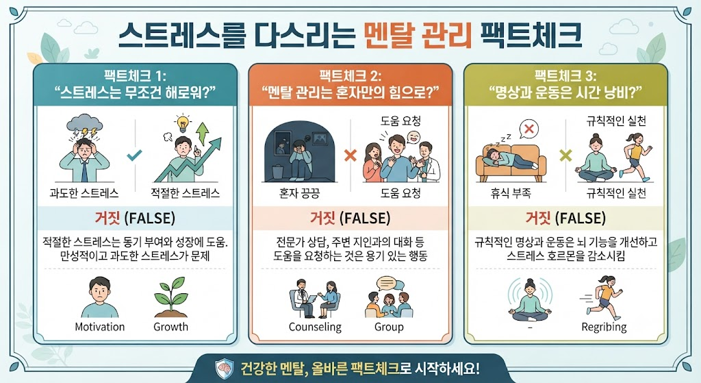스트레스를 다스리는 멘탈 관리 팩트체크 인포그래픽