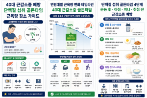 40대 근감소증 예방 단백질 섭취 골든타임 근육량 감소 가이드