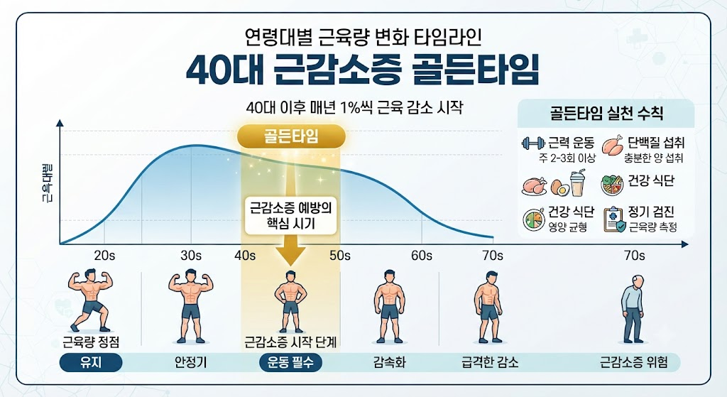 연령대별 근육량 변화 타임라인 40대 근감소증 골든타임