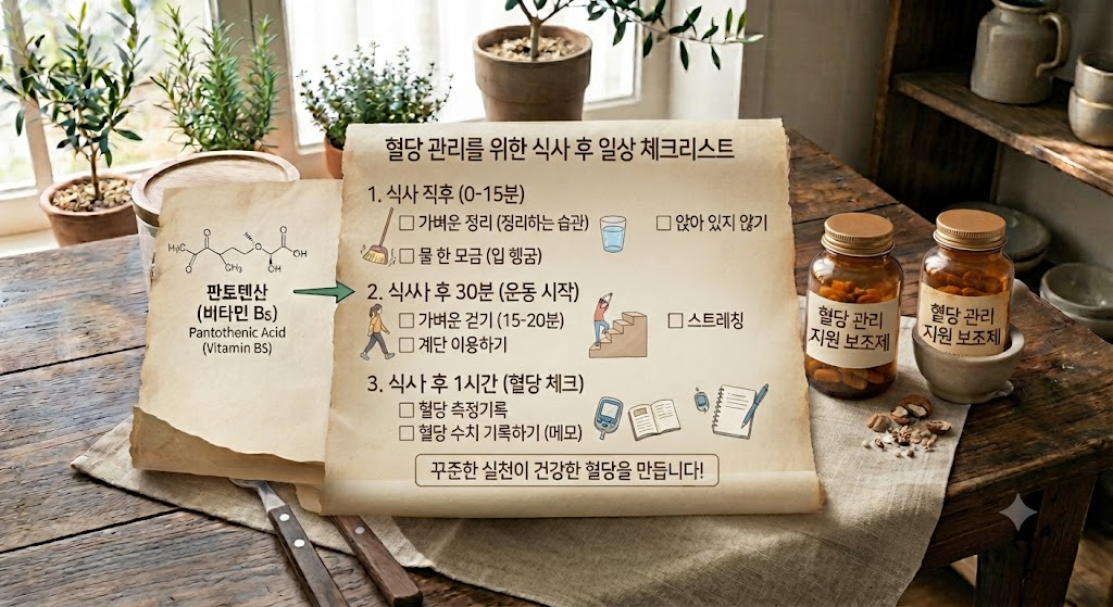 혈당 관리를 위한 식사 후 일상 체크리스트