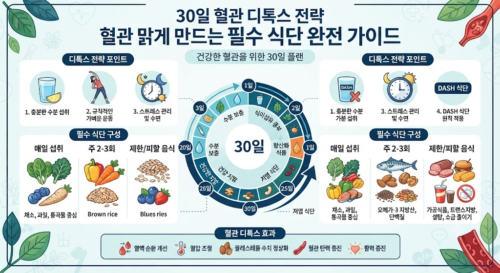 30일 혈관 디톡스 전략 혈관 맑게 만드는 필수 식단 완전 가이드