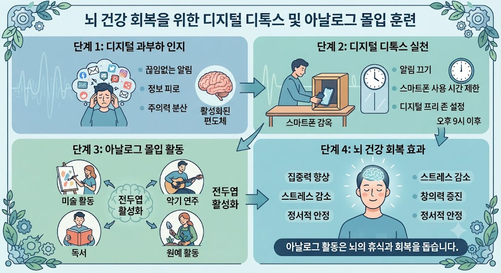 뇌 건강 회복 디지털 디톡스 몰입 훈련 아날로그 대체 활동