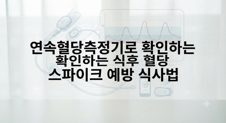 연속혈당측정기로 확인하는 식후 혈당 스파이크 예방 식사법