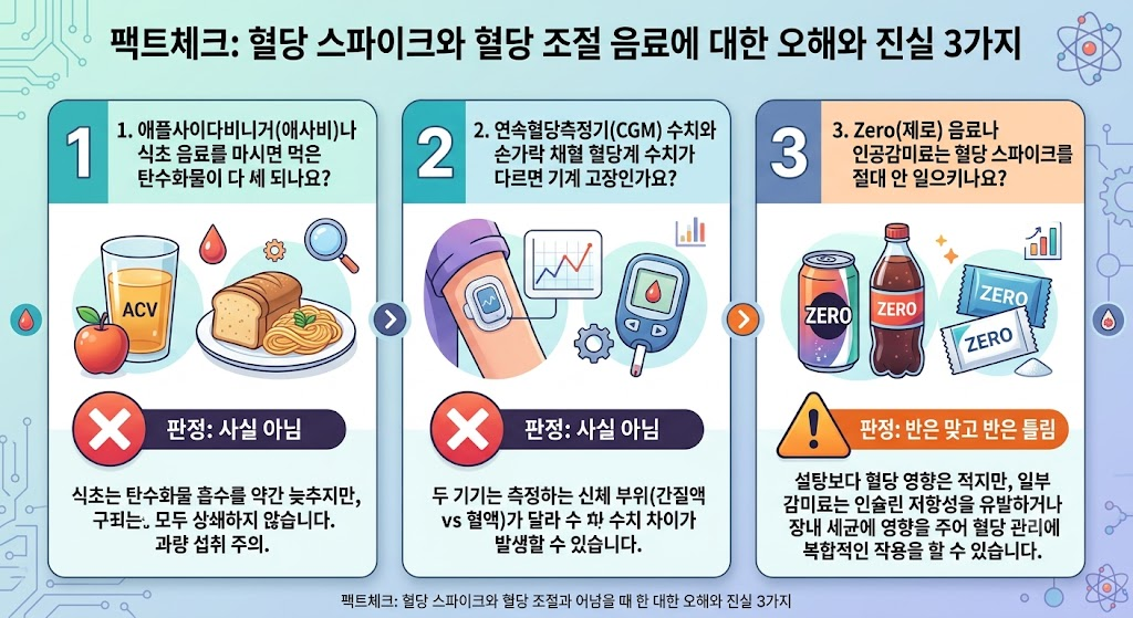 혈당 스파이크 증상, 혈당 스파이크와 혈당 조절 음료에 대한 오해와 진실 3가지