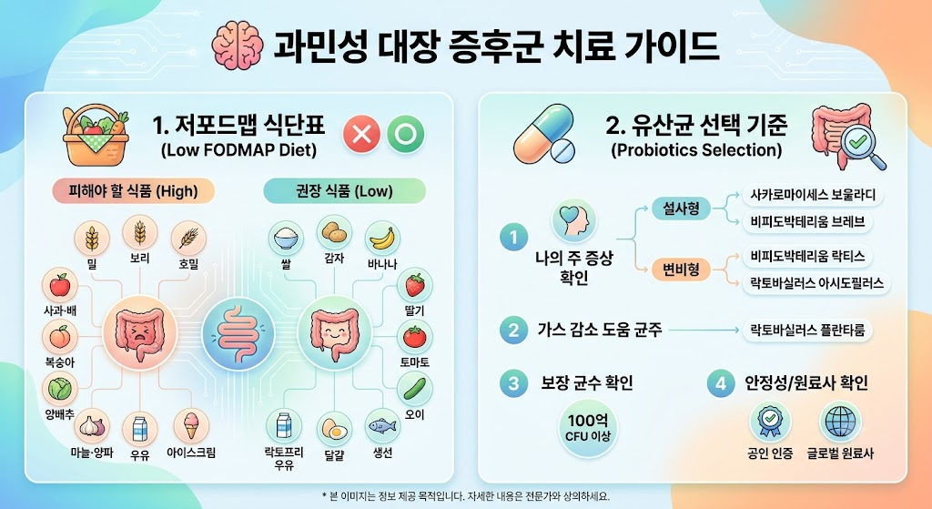 과민성 대장 증후군 치료, 저포드맵 식단표와 유산균 선택 기준