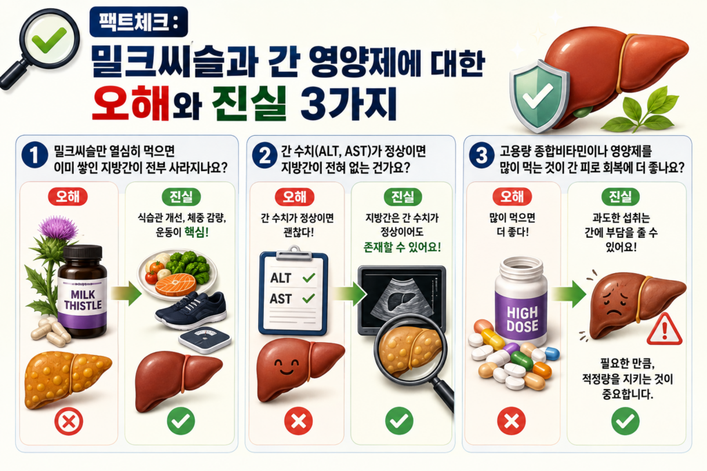 팩트체크: 밀크씨슬과 간 영양제에 대한 오해와 진실 3가지