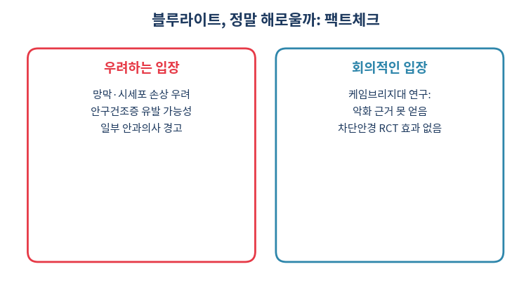 블루라이트 유해성 논쟁 찬반 비교