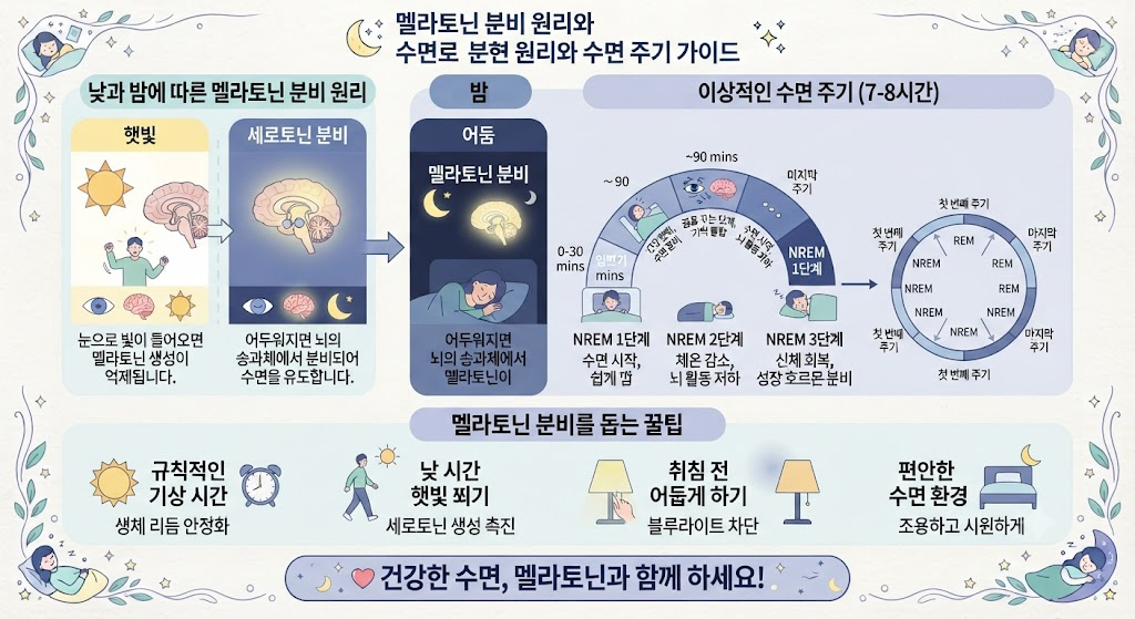 불면증 극복 수면 테라피, 멜라토닌 분비 높이는 뇌 휴식 및 호흡법