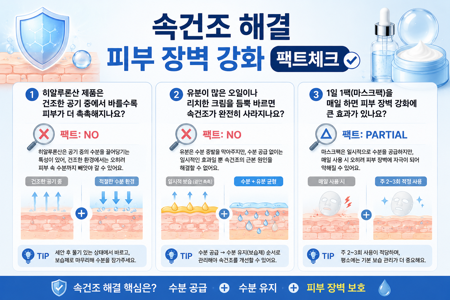 속건조 해결 피부 장벽 강화 팩트체크 인포그래픽