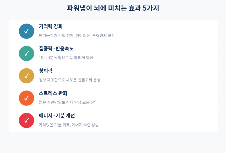 파워냅 뇌에 미치는 효과 5가지