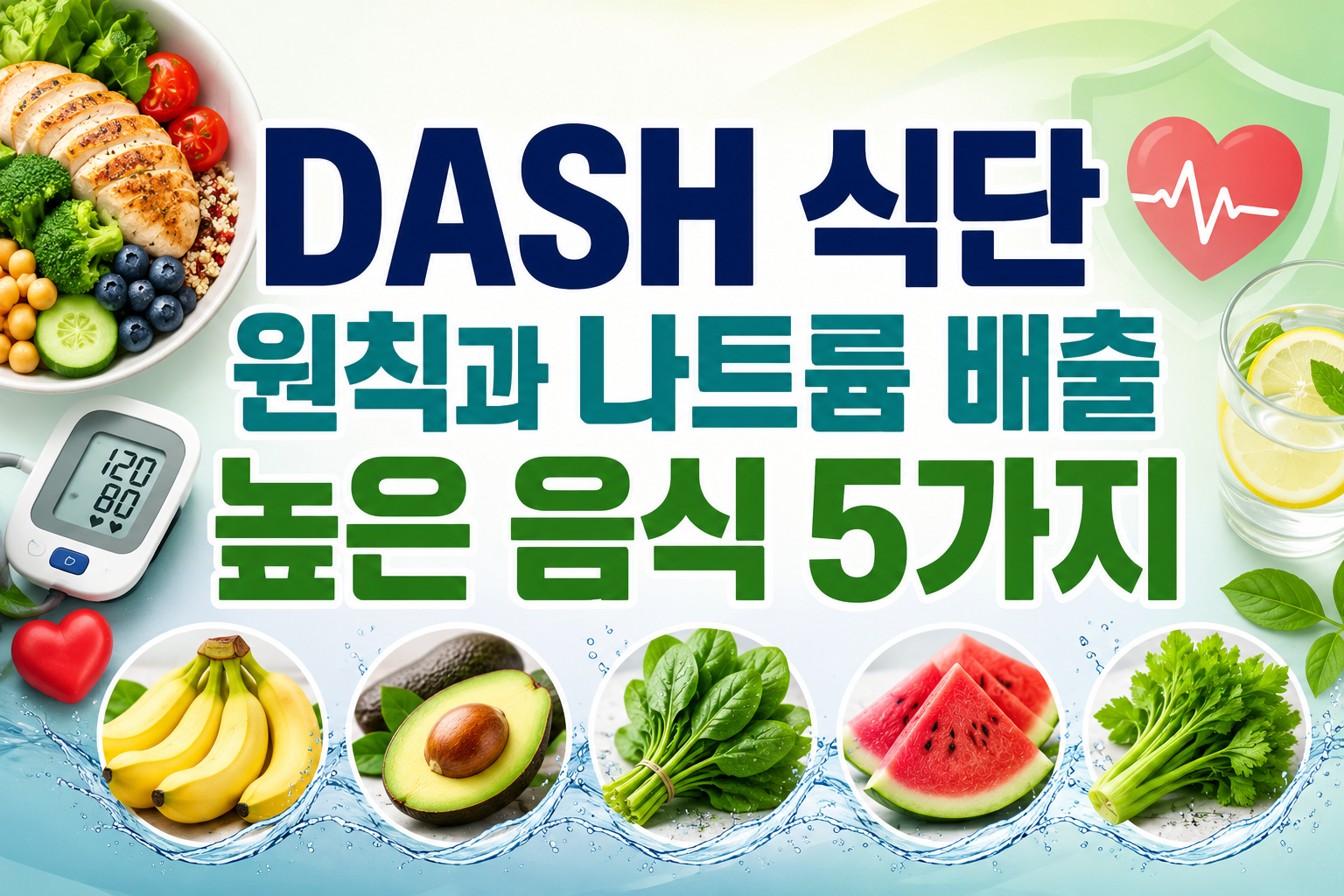 혈압 낮추는 식습관, DASH 식단 원칙과 나트륨 배출 높은 음식 5가지