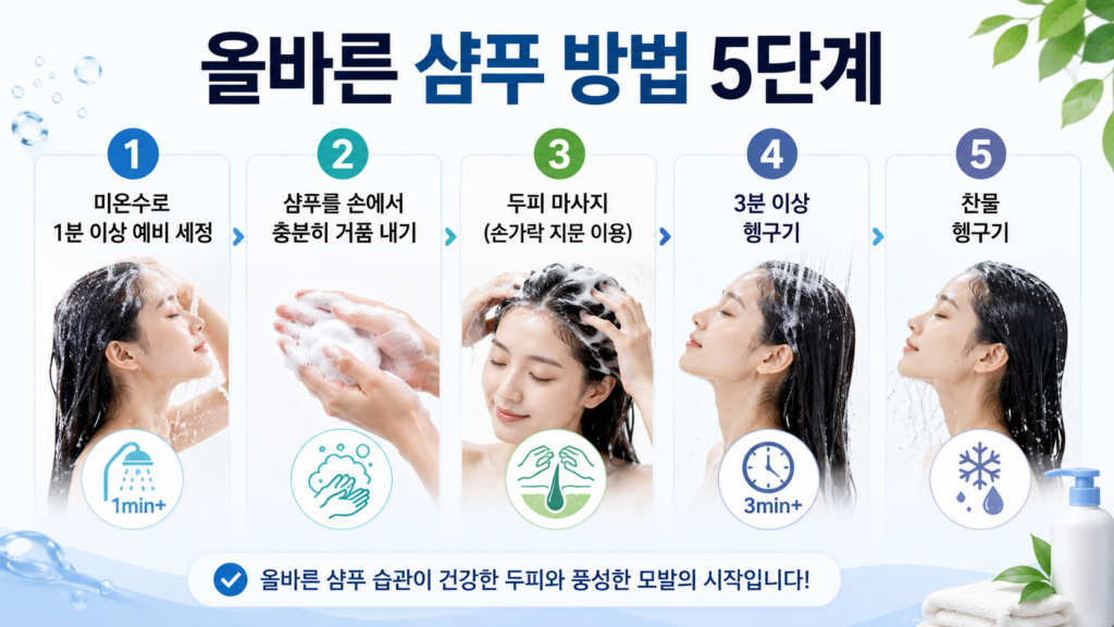 올바른 샴프 방법 5단계