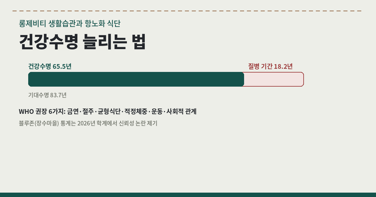 건강수명 늘리는 롱제비티 생활습관과 항노화 식단