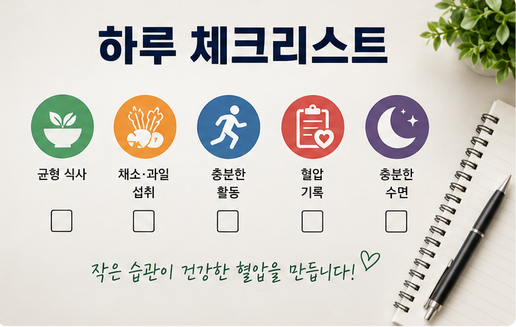 혈압 관리를 위한 하루 실천 체크리스트